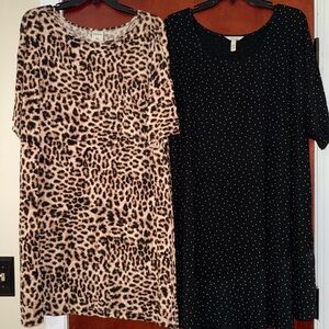 Soma XXL Leopard Print and Black Polka Dot Sleepshirts